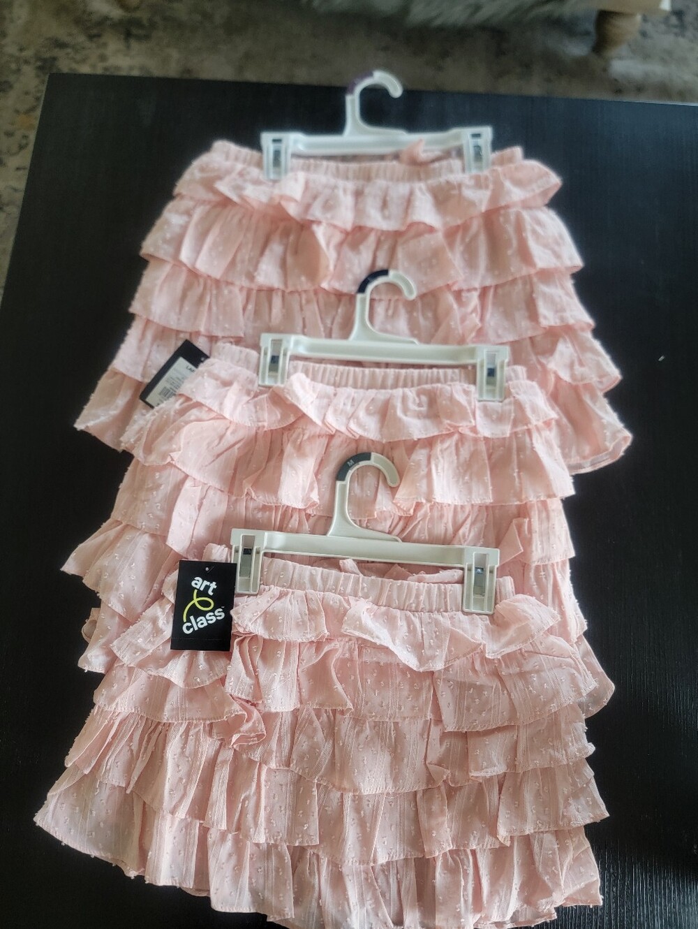 Art Class Girls Tiered Mini Skirt,  Pink Size S, M, L & XL